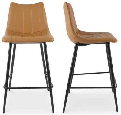 ALIBI COUNTER STOOL TAN-SET OF TWO