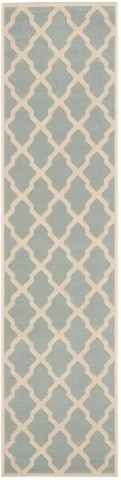 Safavieh BEACH HOUSE Collection BHS122K-28 Aqua / Cream 2'-2" X 8'