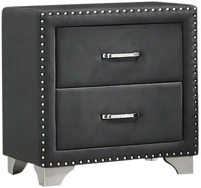 Melody 2-drawer Upholstered Nightstand Grey