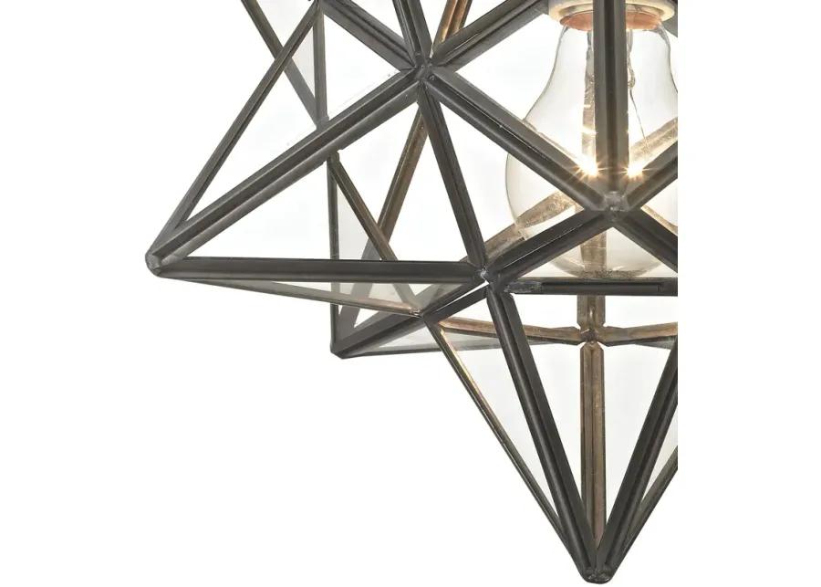 Moravian Star 11" Wide 1-Light Flush Mount - Oil Rubbed Bronze