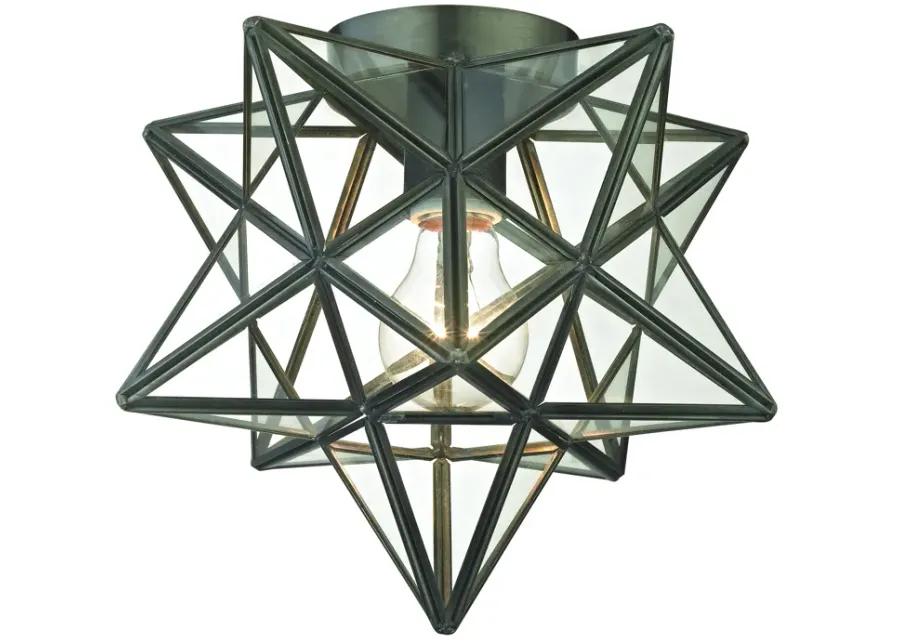 Moravian Star 11" Wide 1-Light Flush Mount - Oil Rubbed Bronze