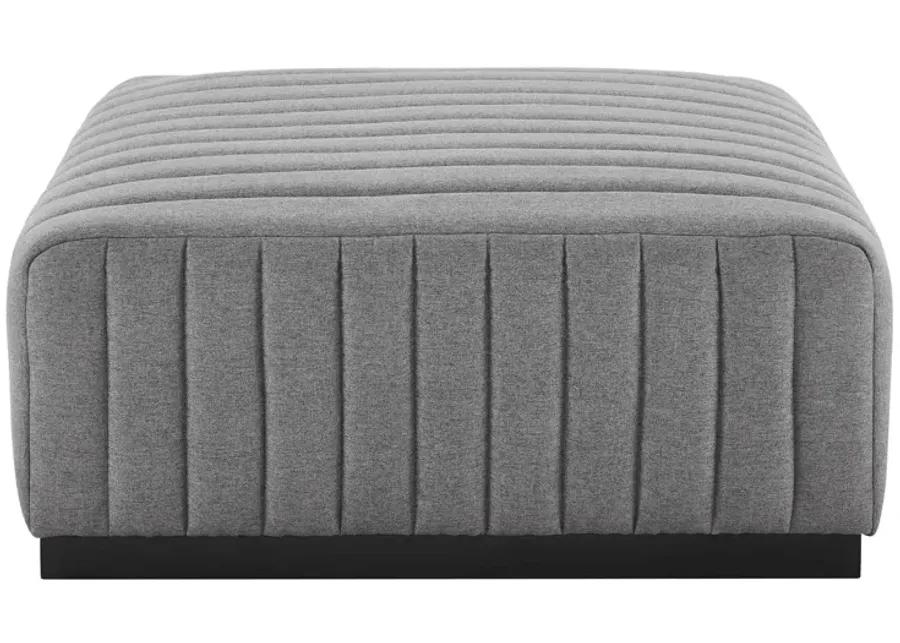 Conjure Channel Tufted Upholstered Fabric Ottoman