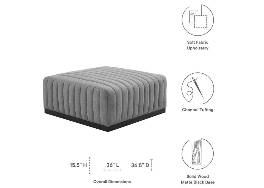 Conjure Channel Tufted Upholstered Fabric Ottoman