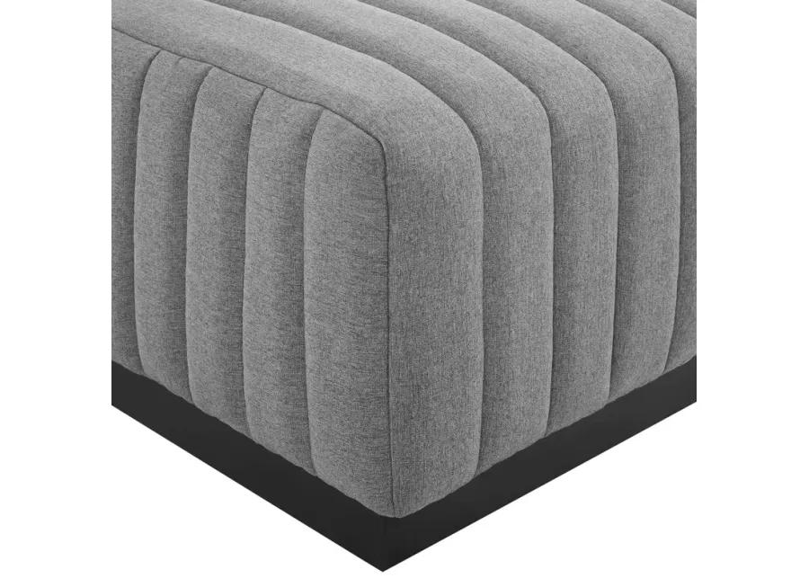 Conjure Channel Tufted Upholstered Fabric Ottoman