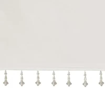 Madison Park Emilia White Lightweight Faux Silk Valance With Beads