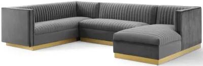 Sanguine 3 Piece Performance Velvet Sectional Sofa Set