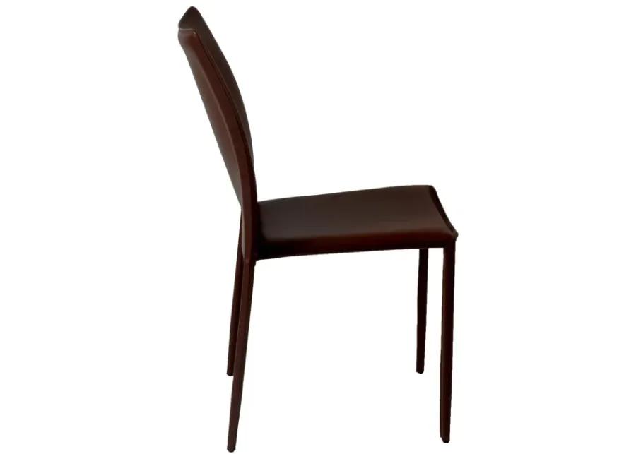 Dalia Stacking Side Chair in Brown - Set of 2