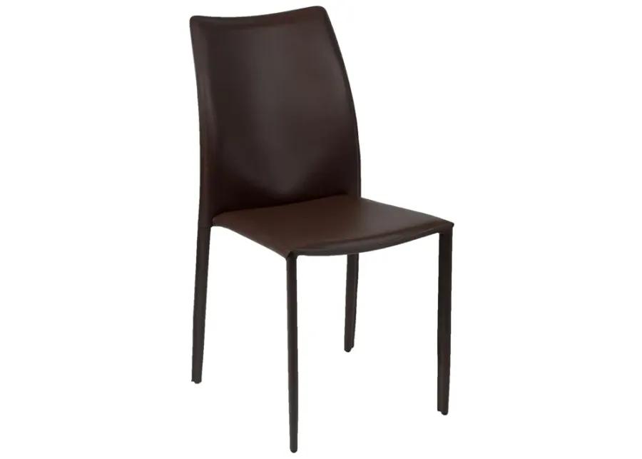 Dalia Stacking Side Chair in Brown - Set of 2