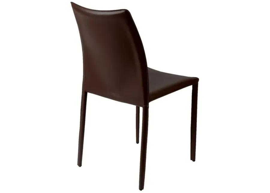 Dalia Stacking Side Chair in Brown - Set of 2