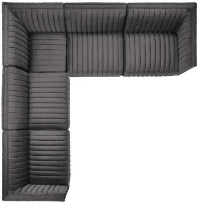 Conjure Channel Tufted Performance Velvet 5-Piece Sectional