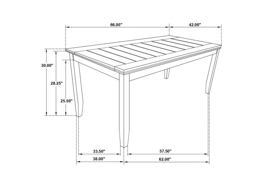 Dalila Rectangular Plank Top Dining Table Dark Grey