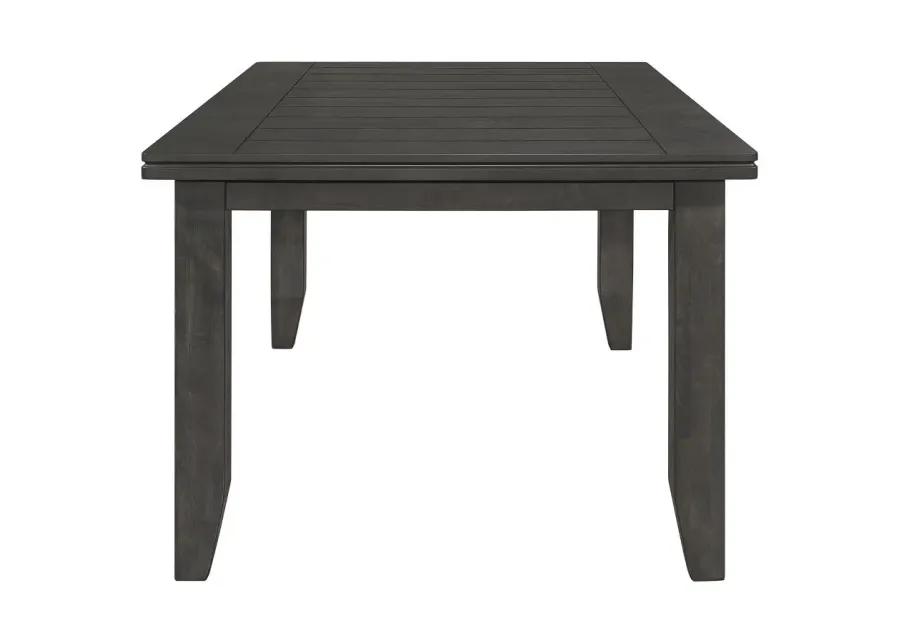 Dalila Rectangular Plank Top Dining Table Dark Grey