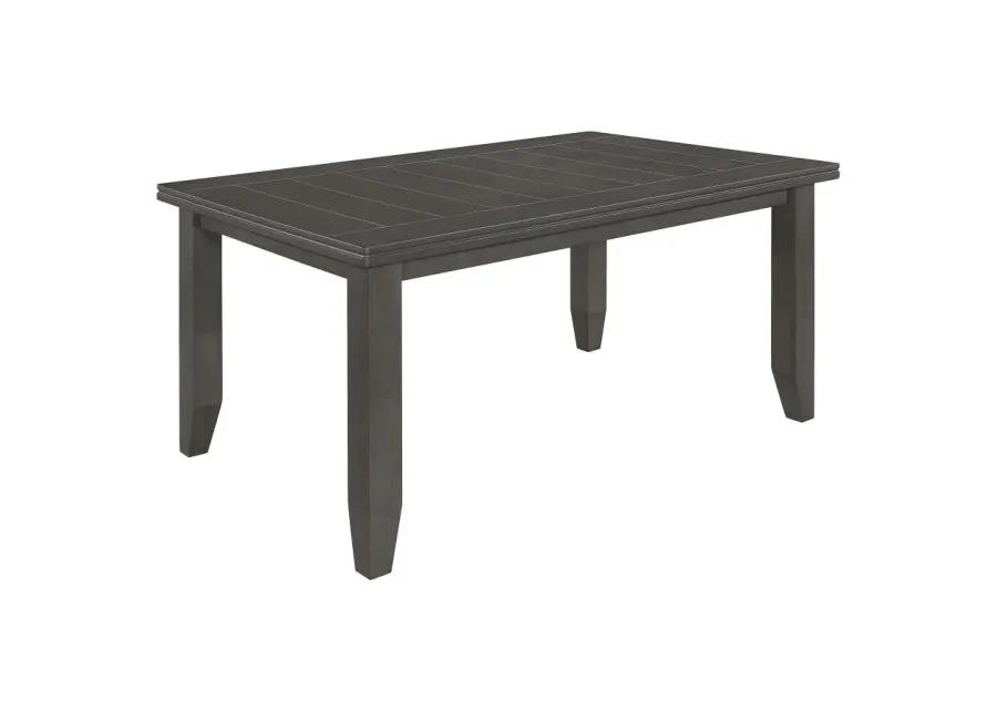 Dalila Rectangular Plank Top Dining Table Dark Grey