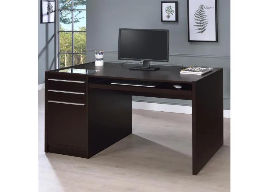 Halston 3-drawer Connect-it Office Desk Cappuccino