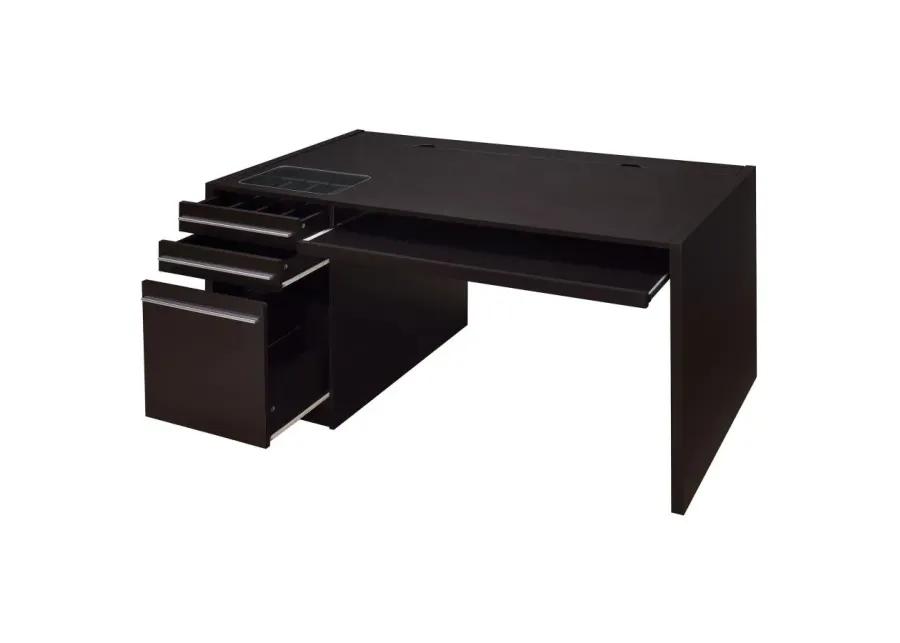 Halston 3-drawer Connect-it Office Desk Cappuccino