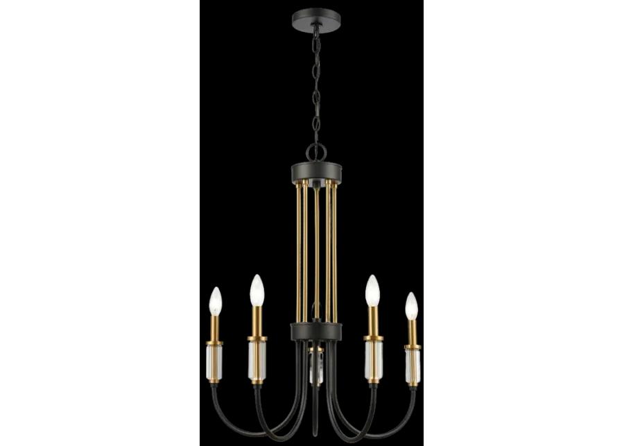 Glendon 22" Wide 5-Light Chandelier - Matte Black