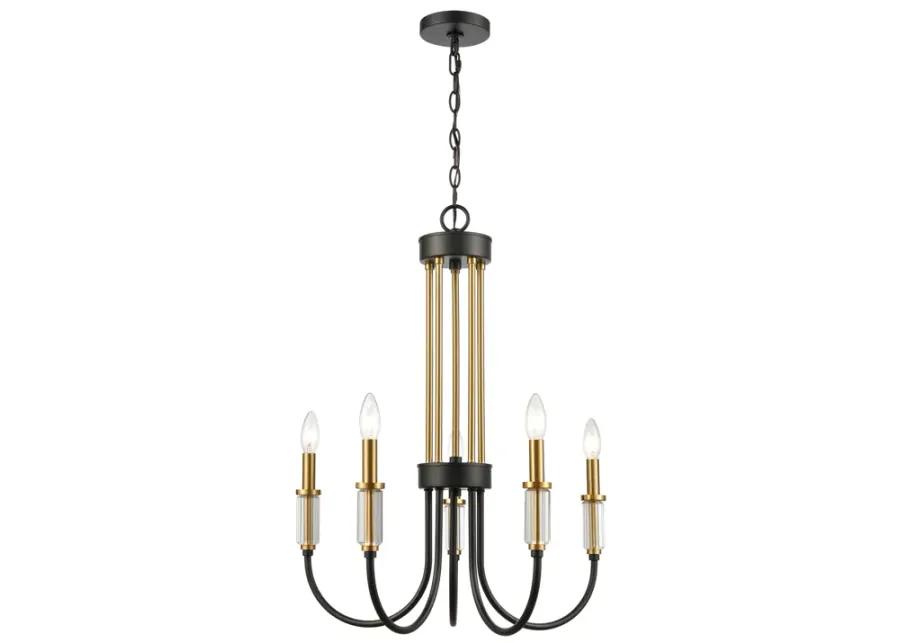 Glendon 22" Wide 5-Light Chandelier - Matte Black