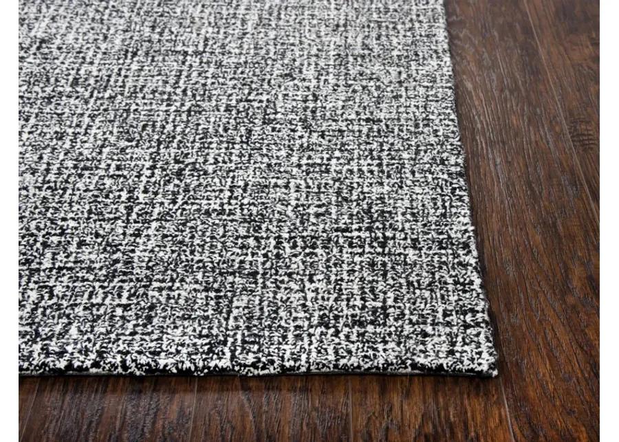 Brindleton Black/White Tweed Wool 2'6" x 8' Runner Rug