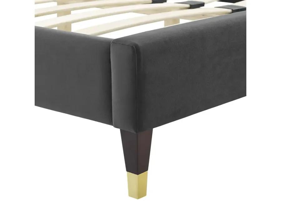 Gwyneth Tufted Performance Velvet Queen Platform Bed