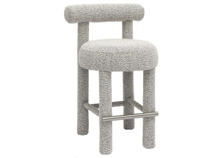 Carmel Black & White Boucle Counter Stool