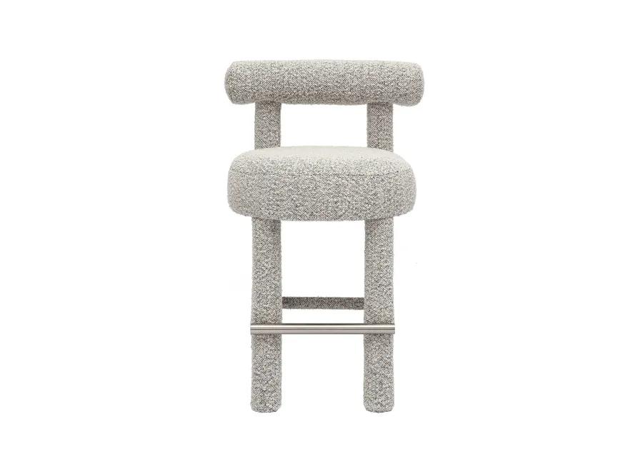 Carmel Black & White Boucle Counter Stool