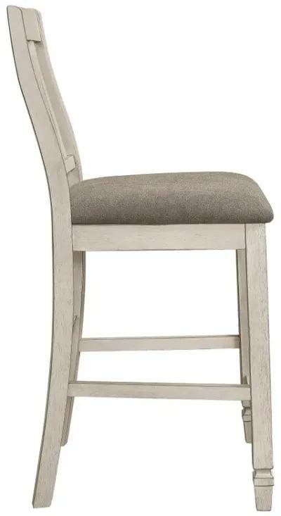 Sarasota Slat Back Counter Height Chairs Grey and Rustic Cream (Set of 2)