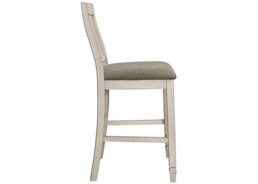 Sarasota Slat Back Counter Height Chairs Grey and Rustic Cream (Set of 2)