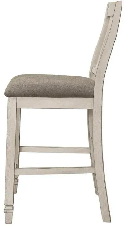 Sarasota Slat Back Counter Height Chairs Grey and Rustic Cream (Set of 2)