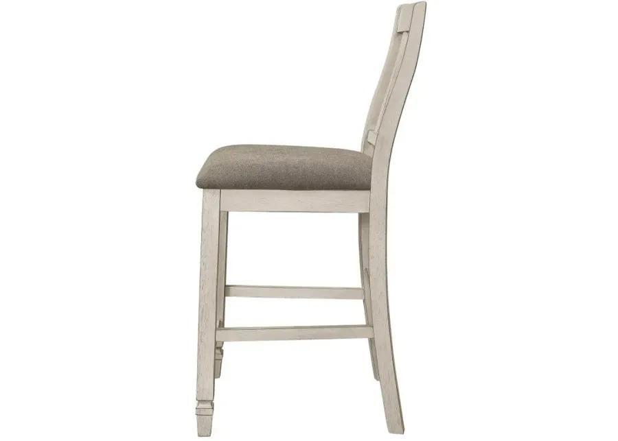 Sarasota Slat Back Counter Height Chairs Grey and Rustic Cream (Set of 2)