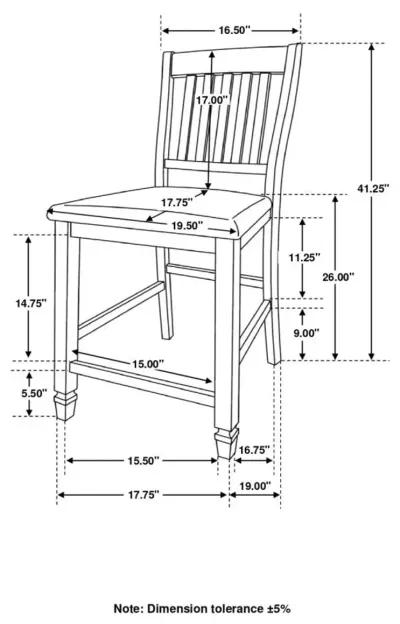 Sarasota Slat Back Counter Height Chairs Grey and Rustic Cream (Set of 2)