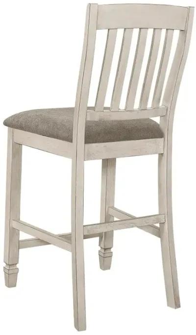 Sarasota Slat Back Counter Height Chairs Grey and Rustic Cream (Set of 2)