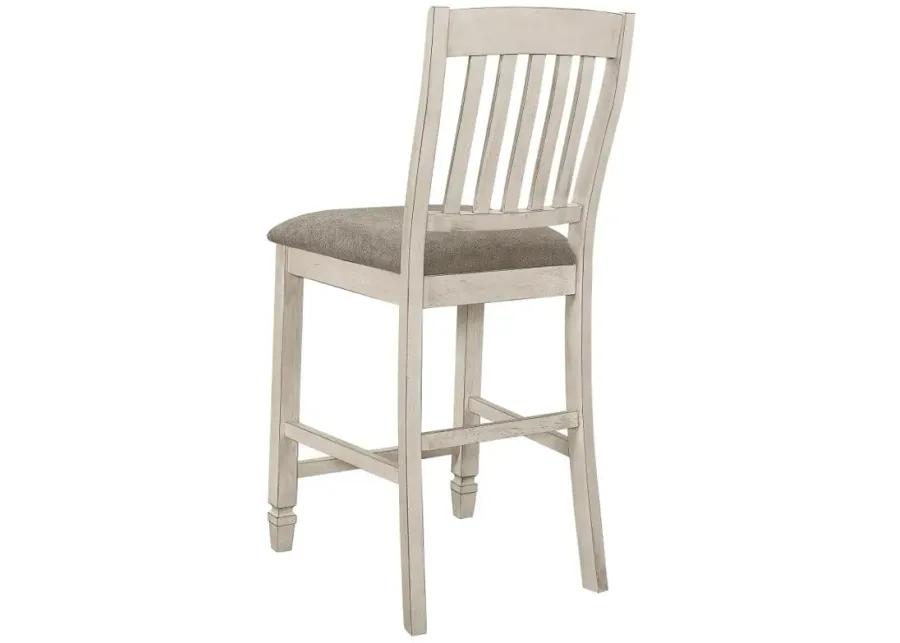 Sarasota Slat Back Counter Height Chairs Grey and Rustic Cream (Set of 2)