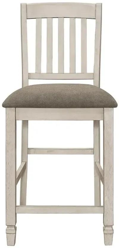 Sarasota Slat Back Counter Height Chairs Grey and Rustic Cream (Set of 2)