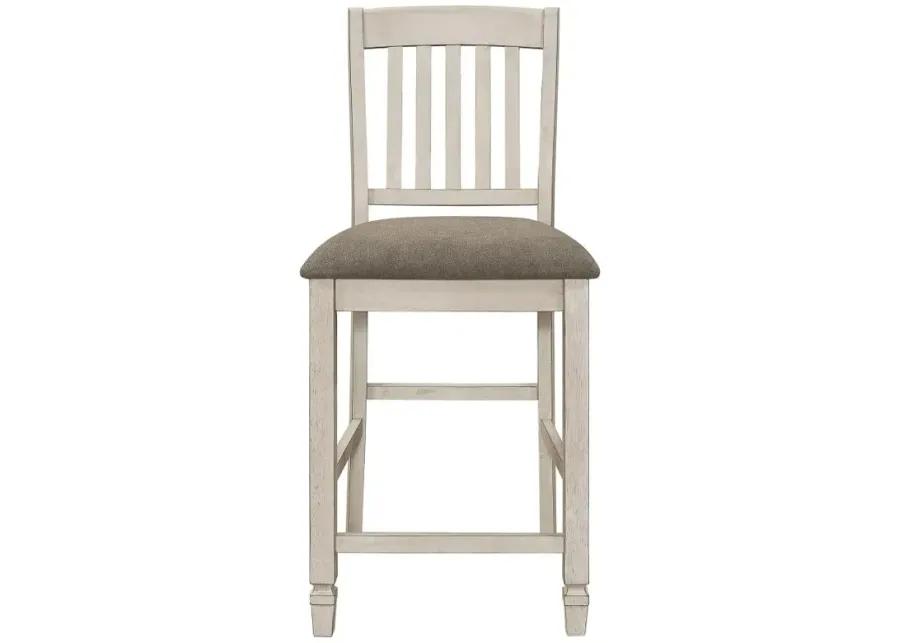 Sarasota Slat Back Counter Height Chairs Grey and Rustic Cream (Set of 2)