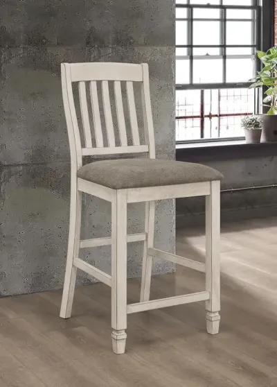 Sarasota Slat Back Counter Height Chairs Grey and Rustic Cream (Set of 2)