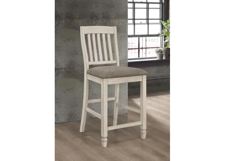 Sarasota Slat Back Counter Height Chairs Grey and Rustic Cream (Set of 2)