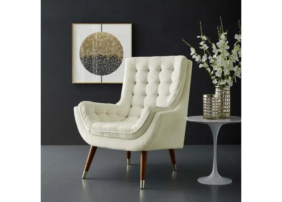 Suggest Button Tufted Performance Velvet Lounge Chair