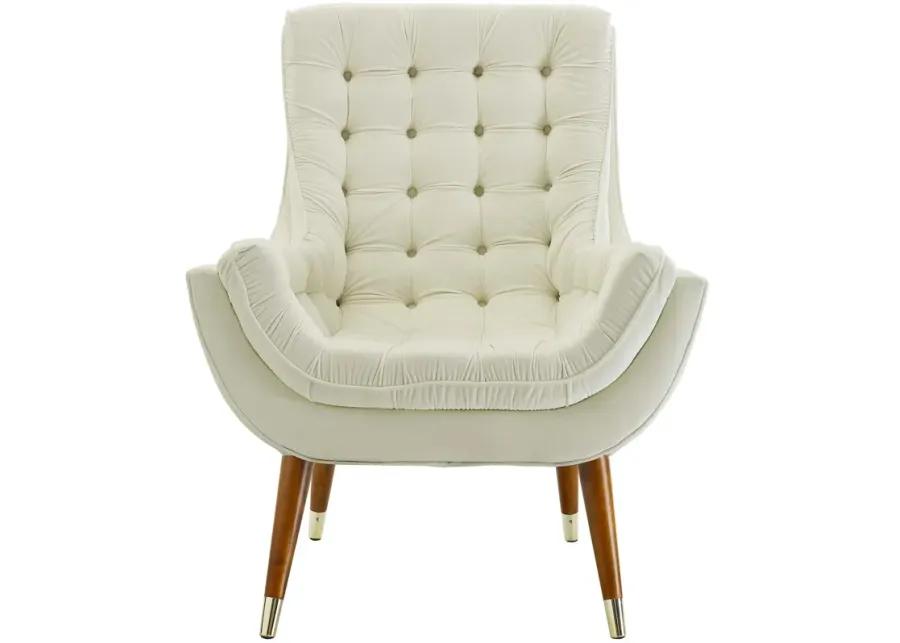 Suggest Button Tufted Performance Velvet Lounge Chair