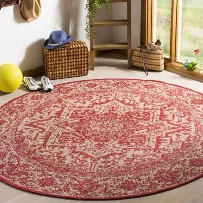 LINDEN 139 Collection LND139Q-6R Red / Creme 6'-7" X 6'-7" Round