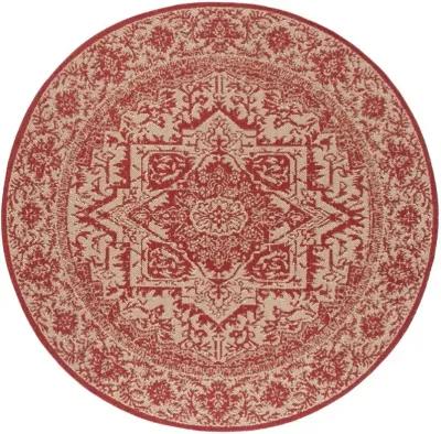 LINDEN 139 Collection LND139Q-6R Red / Creme 6'-7" X 6'-7" Round