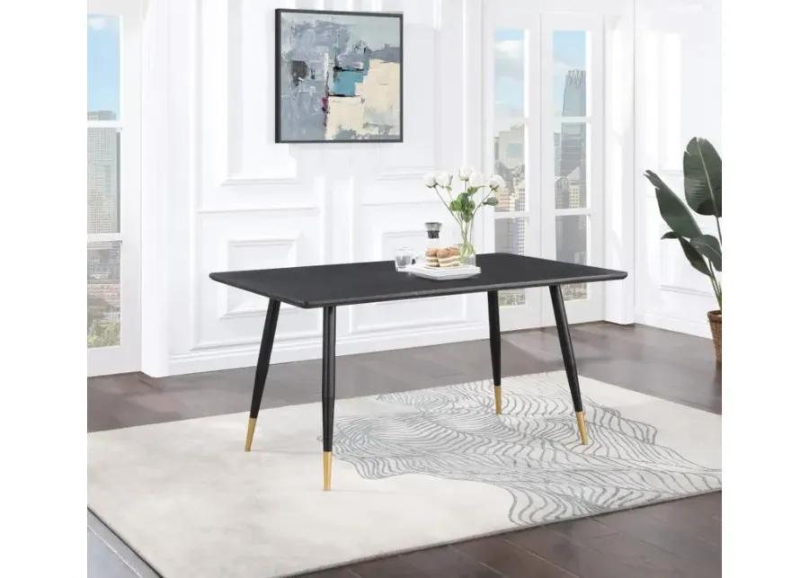 Zetta Rectangular Dining Table Black and Gold