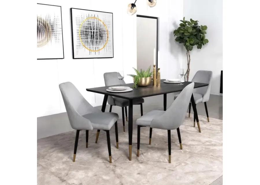 Zetta Rectangular Dining Table Black and Gold