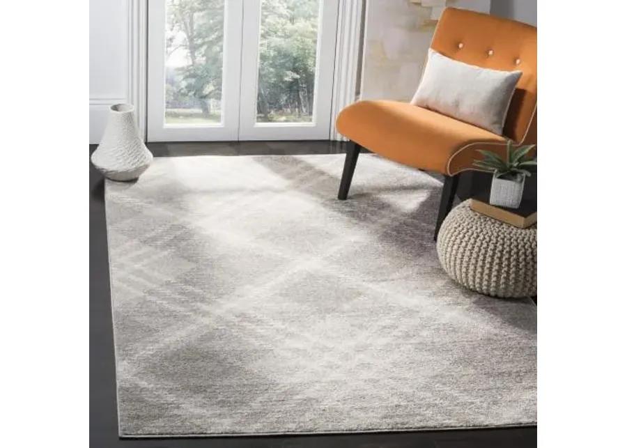 Adirondack Contemporary Light Grey / Ivory 2'-6" X 8' Powerloomed Rug