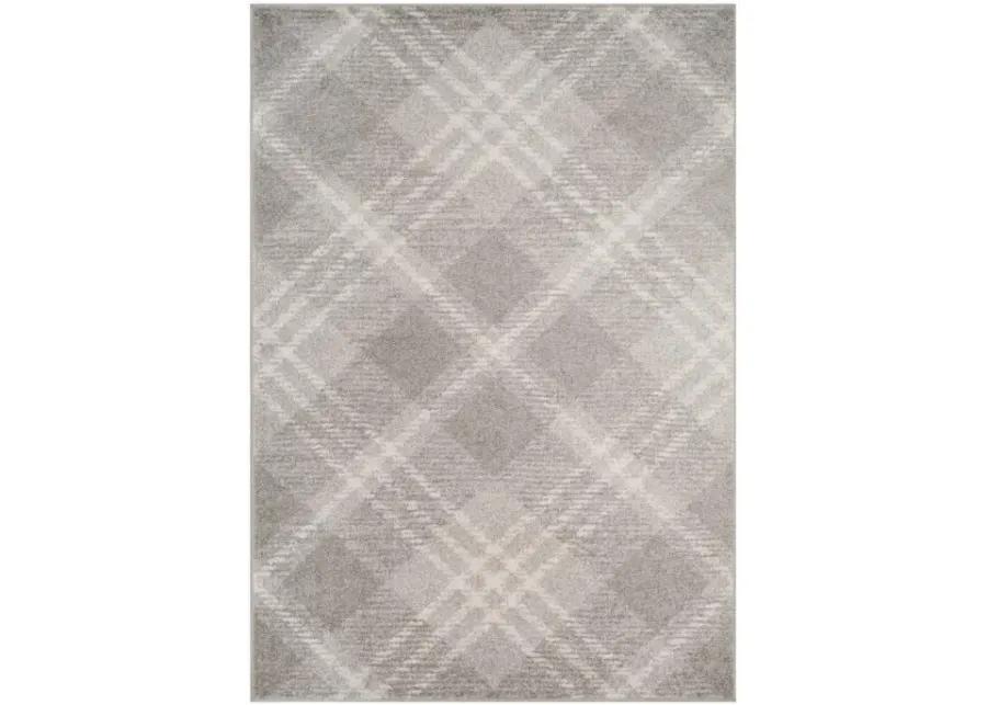 Adirondack Contemporary Light Grey / Ivory 2'-6" X 8' Powerloomed Rug