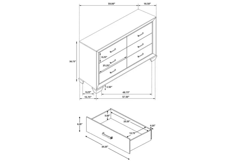 Kauffman Storage Bedroom Set with High Straight Headboard