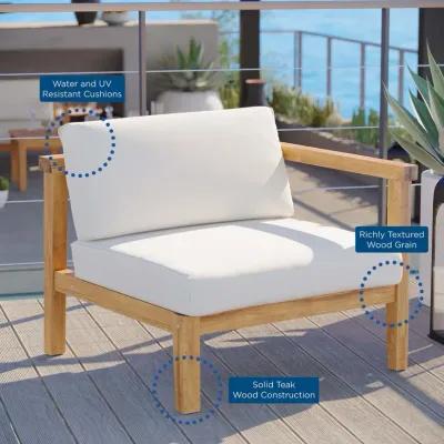 Bayport Outdoor Patio Teak Wood Right-Arm Chair