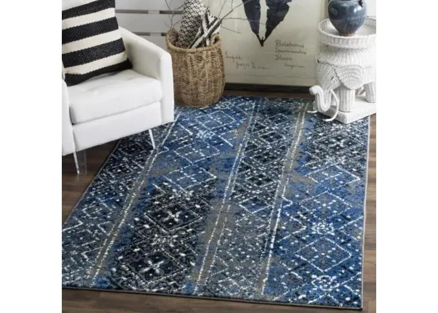 Adirondack Contemporary Silver / Multi 6' X 9' Powerloomed Rug