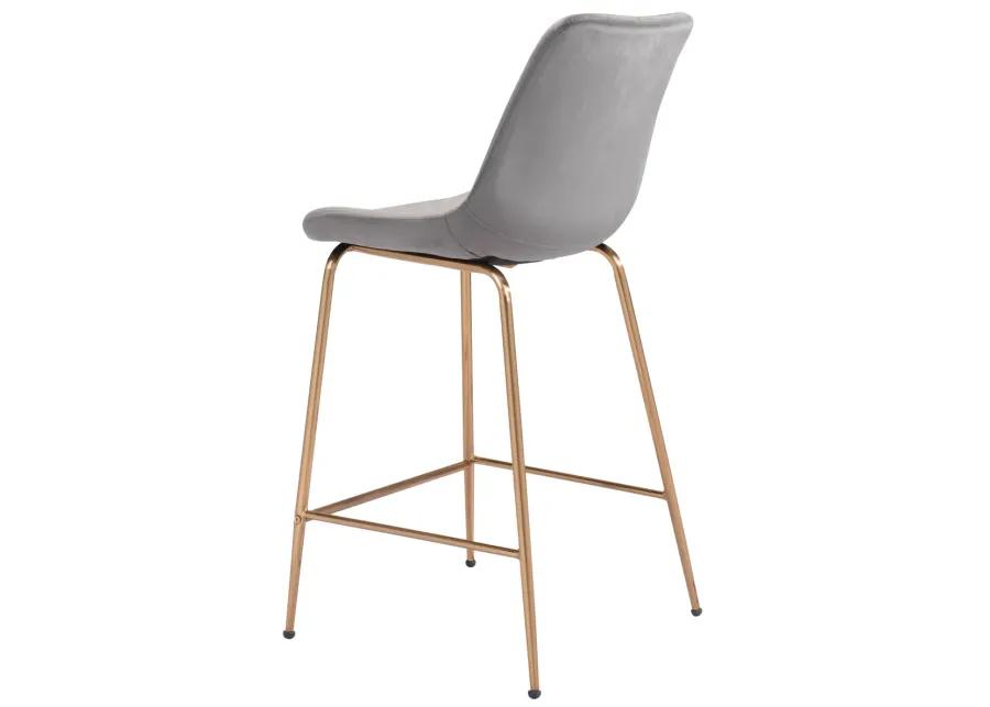 Tony Counter Stool Gray & Gold