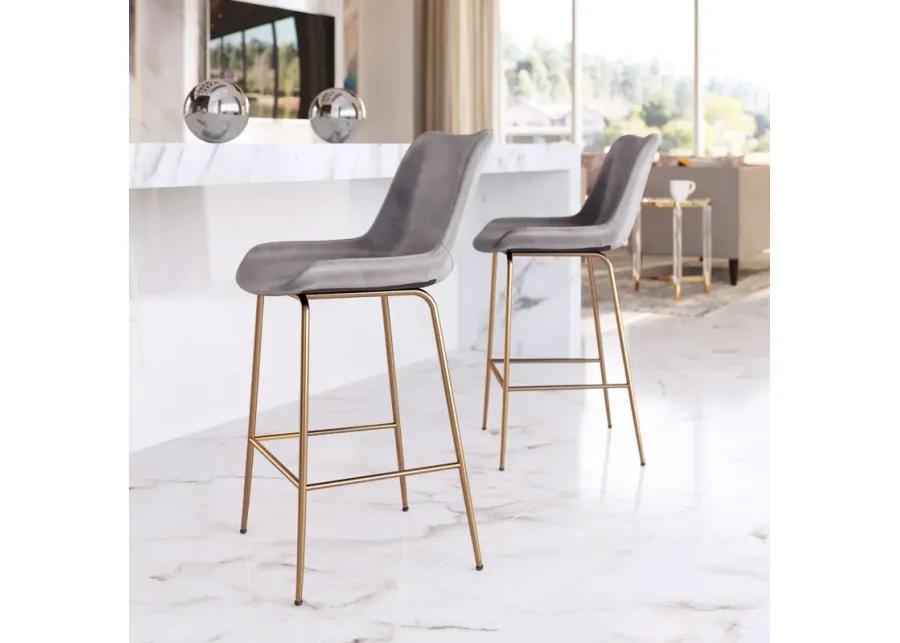 Tony Counter Stool Gray & Gold