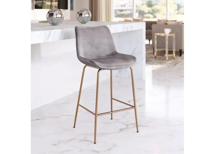 Tony Counter Stool Gray & Gold